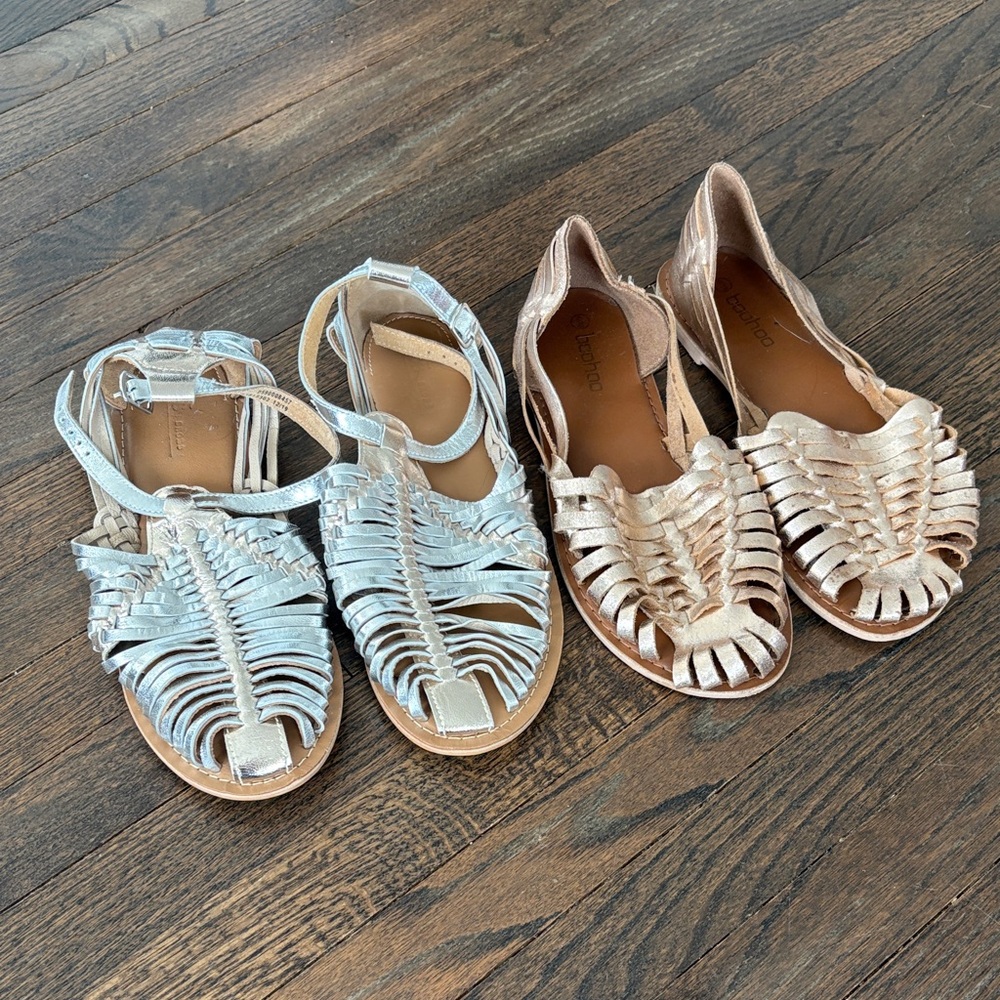 Stylish Kids Sandals - Metallic and Tan